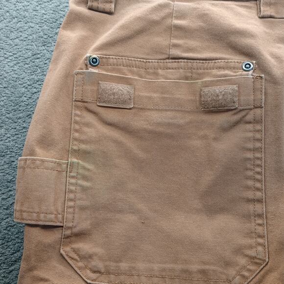 Duluth Trading Flex Fire Hose Work Pants Men 38x28 Canvas Stretch Brown - Picture 8 of 9